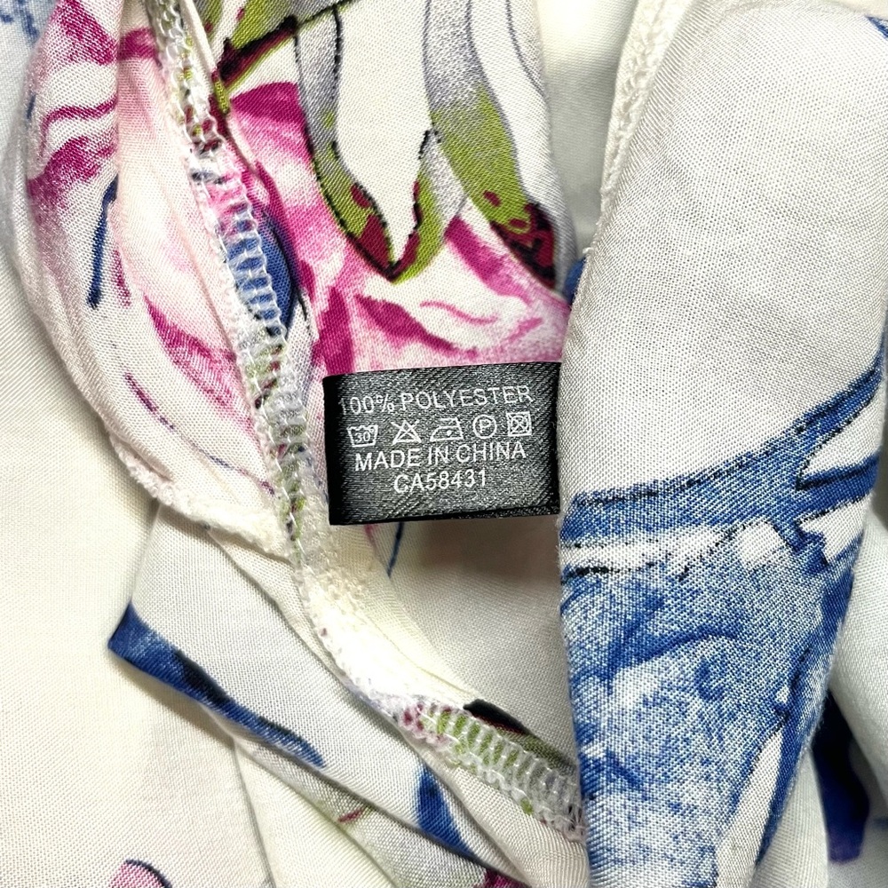 MEMORIES‎ Women's Floral Print Kimono Cardigan White Blue Pink Casual Romantic - Picture 8 of 9